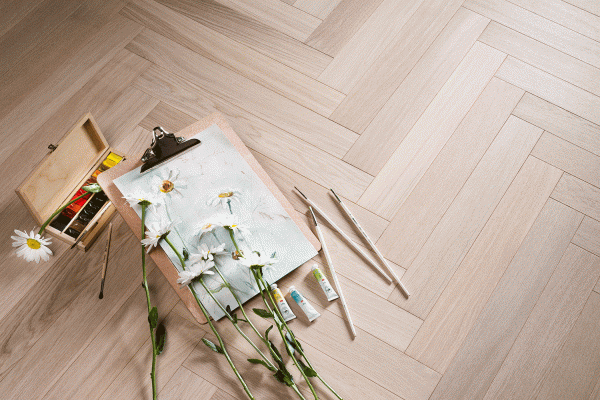 HERRINGBONE COLLECTION – Aqua White